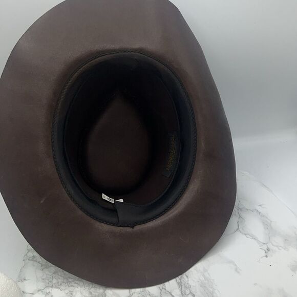 HENSCHEL Brown Suede Leather Walker Cowboy Hat-L - Picture 6 of 8
